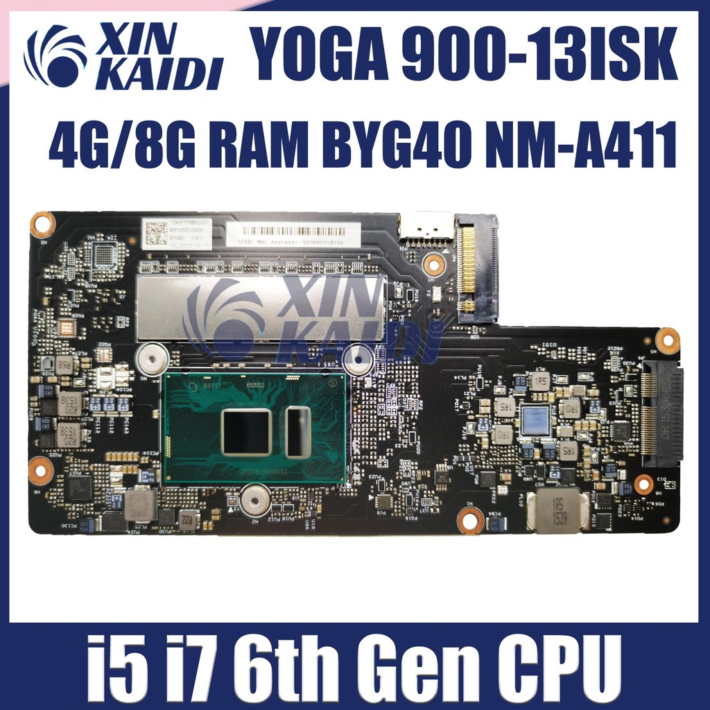 For Lenovo YOGA 900-13ISK Laptop Motherboard BYG40 NM-A411 With I5-6200U I7-6500U CPU 4GB/8GB RAM FR
