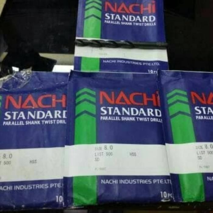 Mata bor besi Nachi ukuran 8 mm 10 mm 12 mm