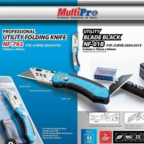

UTILITY FOLDING KNIFE NF-792 MULTIPRO NF792 cutter lipat heavy duty eu