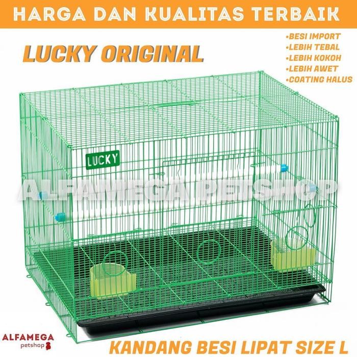 KANDANG UMBARAN BESI LIPAT SIZE L 60x50x44 BURUNG PLECI LOVEBIRD LUCKY ald