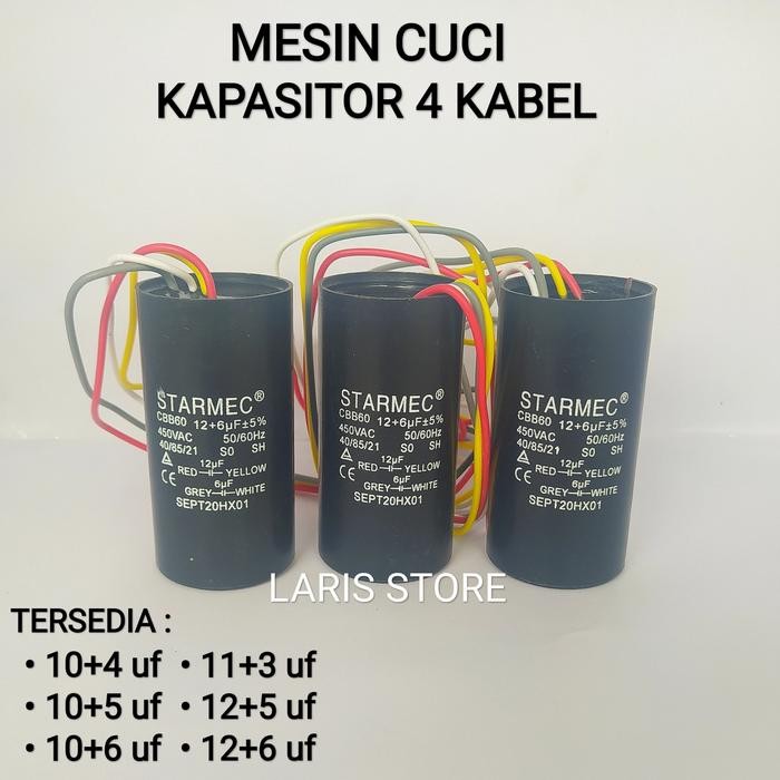 BEST PRODUCT KAPASITOR MESIN CUCI 2 TABUNG 4 KABEL SEMUA MERK UNIVERSAL SANYO SHARP