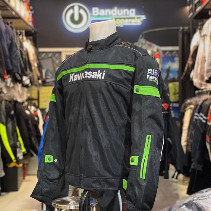 Ready Jaket Motor Kawasaki Elf Racing Mesh Jacket Touring Ninja Protector Best Seller