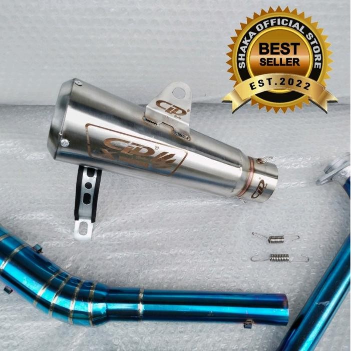 Knalpot Racing CLD MONSTER Header Blue MX king Vixion Satria Fu Sonic Supra GTR CBR 150R Motor