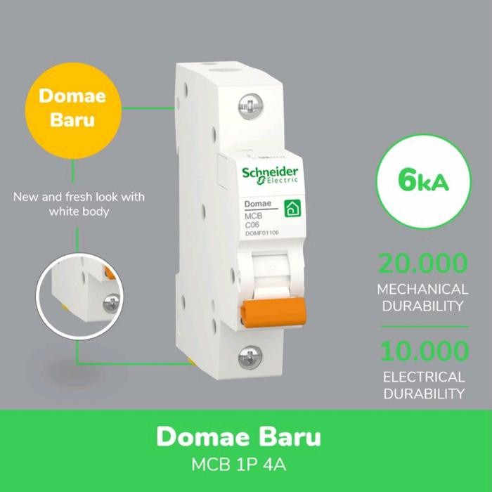 Mcb Schneider 4A 1Phase New Domae Mcb Sneider 4 Ampere Pemutus Arus