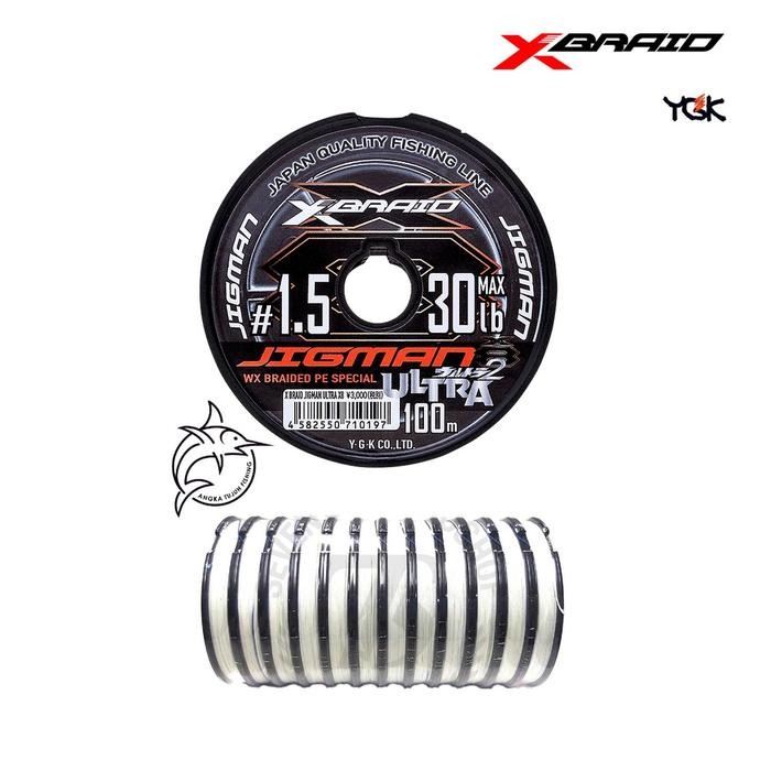 Ygk X-Braid Ultra Jigman X8 Wx Braided Pe 100M Connecting Multi Color