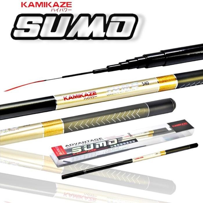 Kamikaze Joran Tegek Pancing Sumo Carbon Ringan Tegek Ruas Pendek