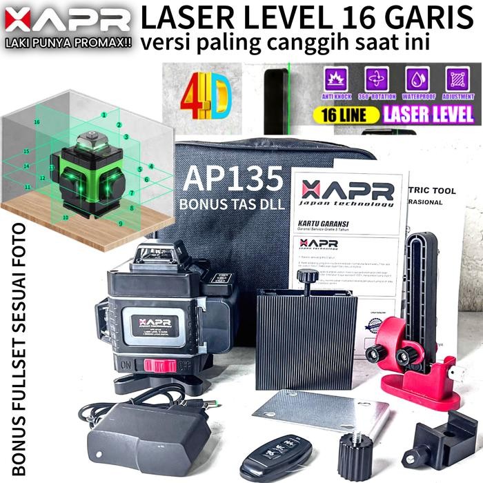 

Best Seller Apr Laser Level 16 Line Ap135 Leveling Sudut Siku Kerataan Dan Kemiringan 16 Garis Laser