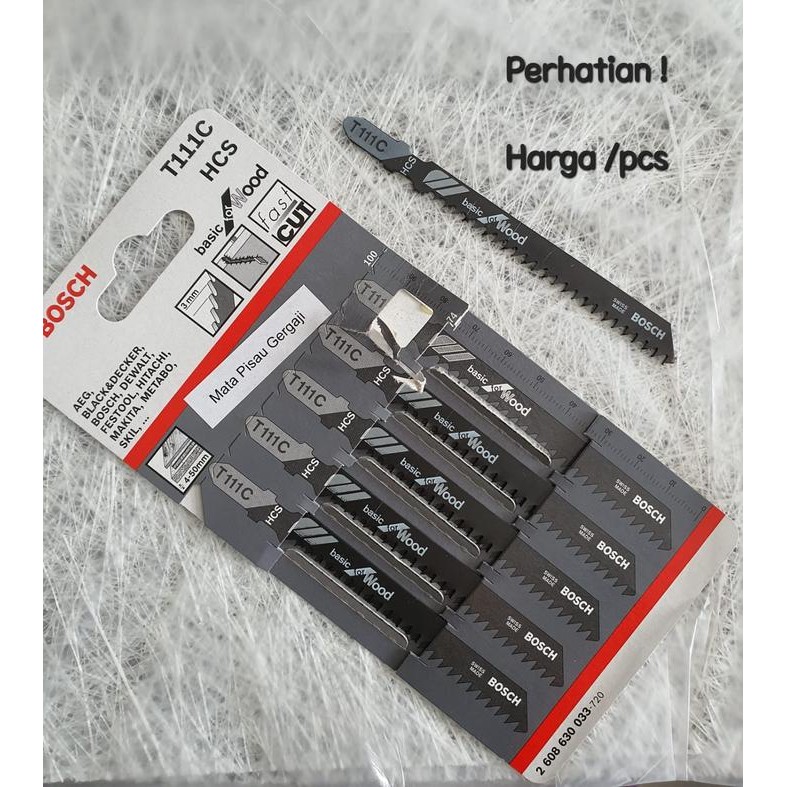 PREMIUM MATA PISAU MATA JIGSAW GERGAJI BOSCH / Jigsaw Blade Kayu Bosch T111C