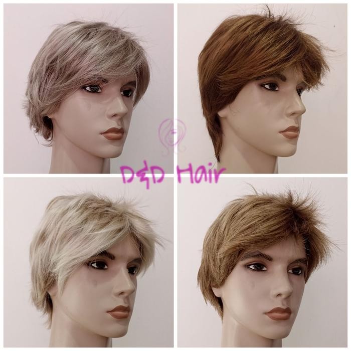 PREMIUM Wig Rambut - Wig Pria - Half Lace Wig dan Front Lace Wig - Wig Warna