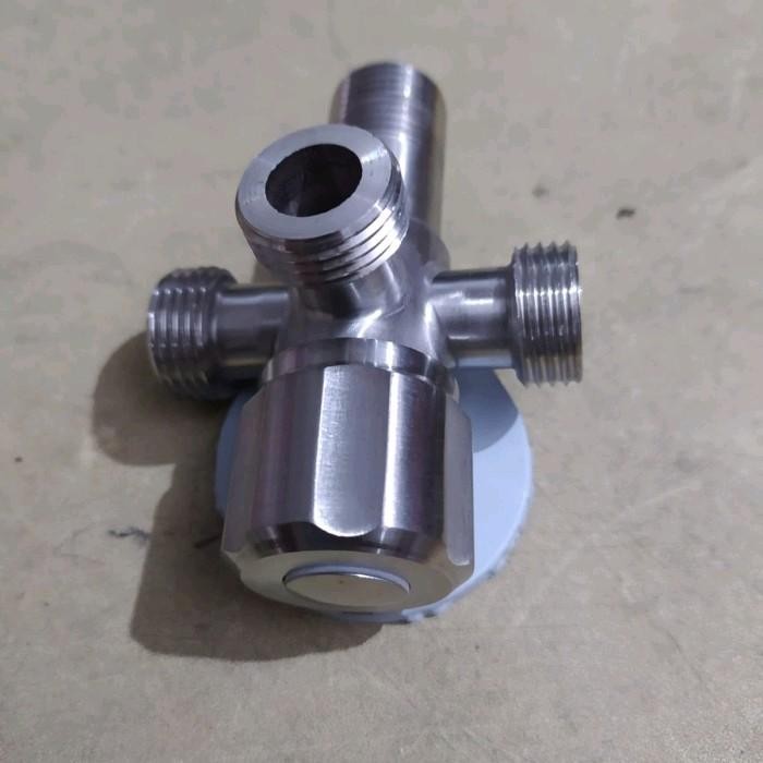 STOP KRAN CABANG 3 STAINLESS 304 ASLI / KRAN TEE CLOSET STAINLESS JET