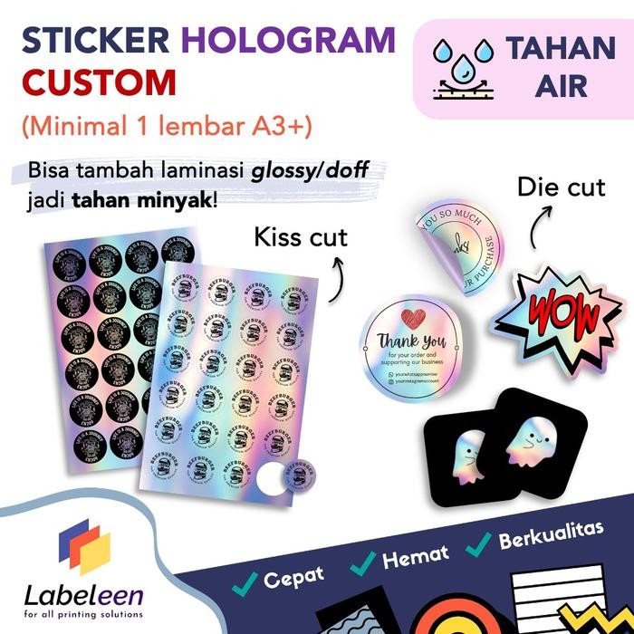

Cetak Hologram Cuom A3+ Print icker Label Hologram Cutting Kiss Cut Die Cut