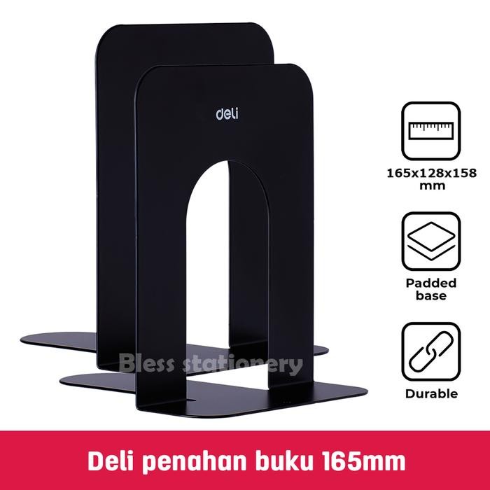 

Deli Penahan buku Pems buku 165mm Sandaran buku Penyangga buku Metal book end