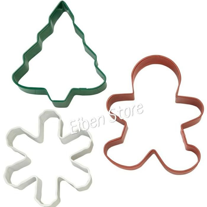 

Wilton Cookie Cutter Christmas Set-3 , Gingerbread, Tree, Snowflake Gratis Ongkir