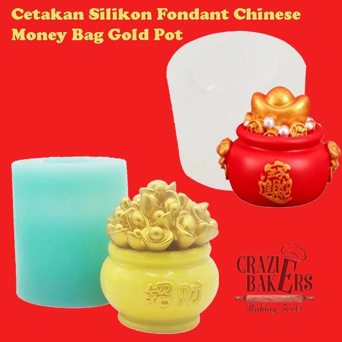 

Cetakan Silikon Fondant Chinese Money Bag Gold Pot Gratis Ongkir