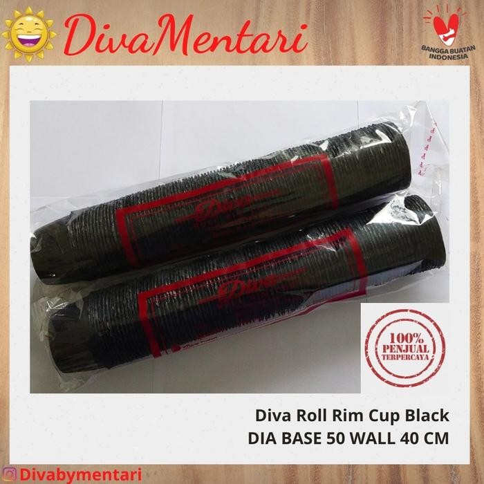 

Diva Roll Rim Cup Black / Brown Dia Base 50 Wall 40 Cm Gratis Ongkir