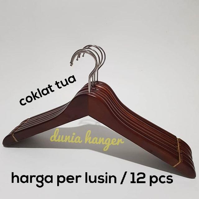 Hanger Kayu COKLAT LUSINAN