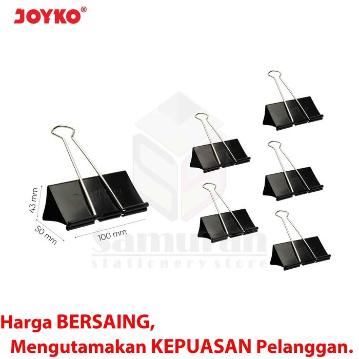 

Binder Clips No 320 Joyko / Clip Hitam Klip Jepit Kertas Besar 110 Mm