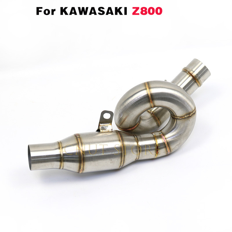 Slip on For KAWASAKI Z800 Z 800 Motorcycle Mid Pipe Modified Motorcross Connect Link Tube Half Blue