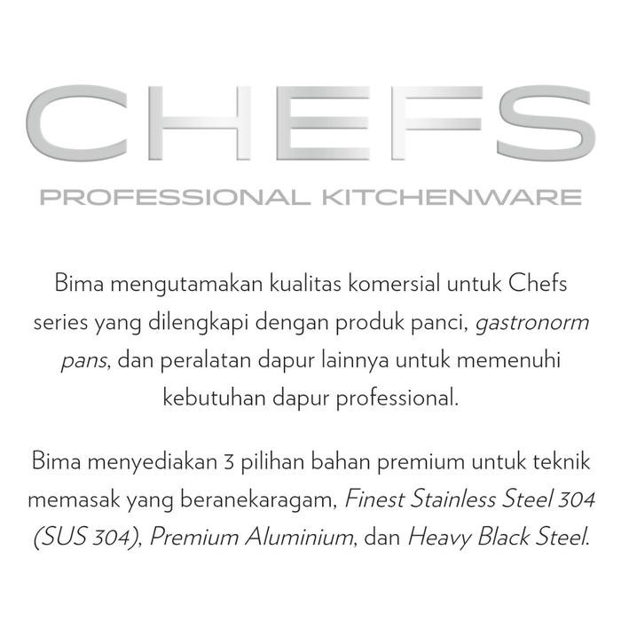 BIMA CHEFS SHALLOW SAUCE PAN SUS 304 16CM 18CM BP1900716 BP1900718