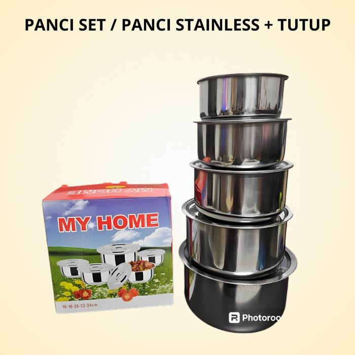 PANCI SET / SUSUN 5 STAINLESS STEEL / PANCI INDIA / PANCI MY HOME SET / PANCI SET / PANCI STAINLESS