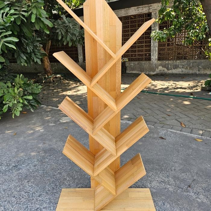 RAK POHON / RAK MODERN MINIMALIS / RAK BUKU SERBAGUNA FULL KAYU SOLID