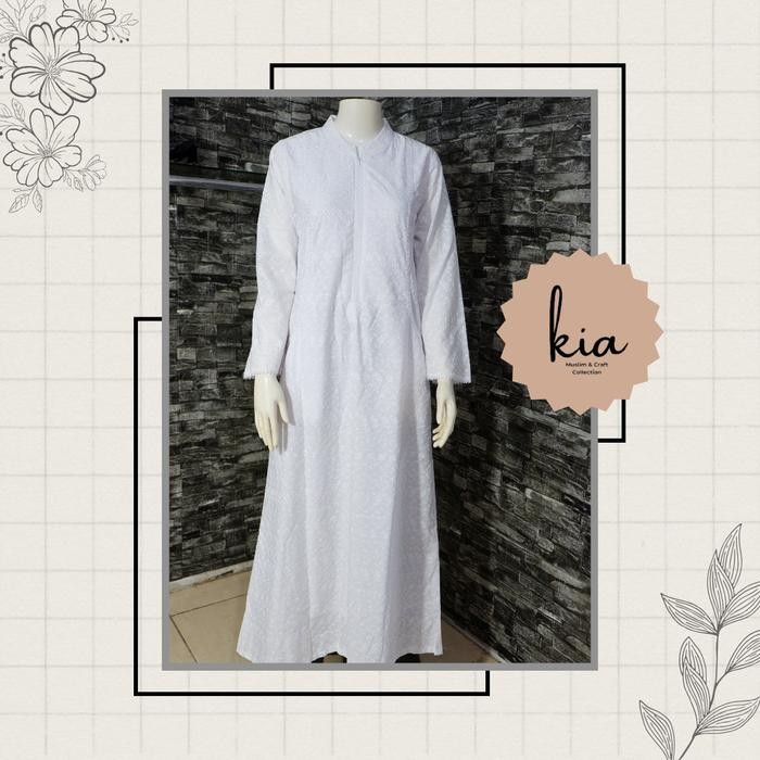 Gamis Putih Wanita Katun Premium Baju Umroh Wanita Syar'I