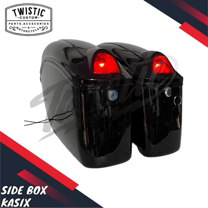 Side Box Side Bag Boks Tas Samping Pannier Bracket Rack Tas Vigor Touring Edition Motor Harley