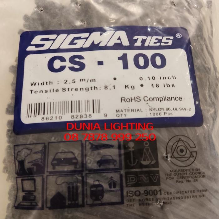 

Sigma Ties Cs-100 Black Kabel Ties Sigma Hitam Cs 100 Qty 1000Pcs