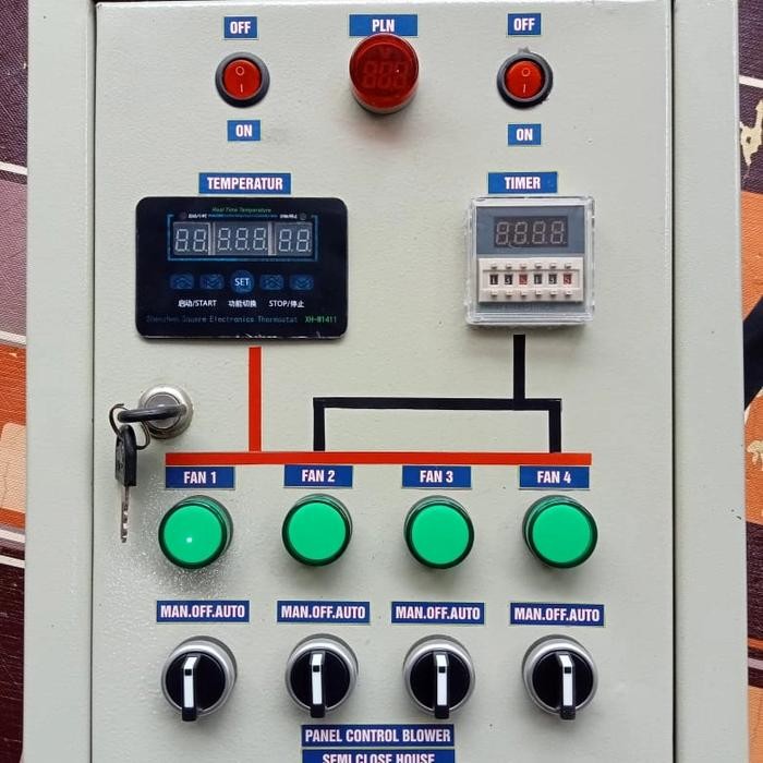 PANEL BLOWER KANDANG AYAM CH, 1 phase 4 blower