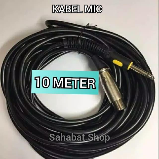 ADA DISINI__ Kabel Mic Microphone 10 meter Kualitas Bagus Jack Canon XLR Female ke
