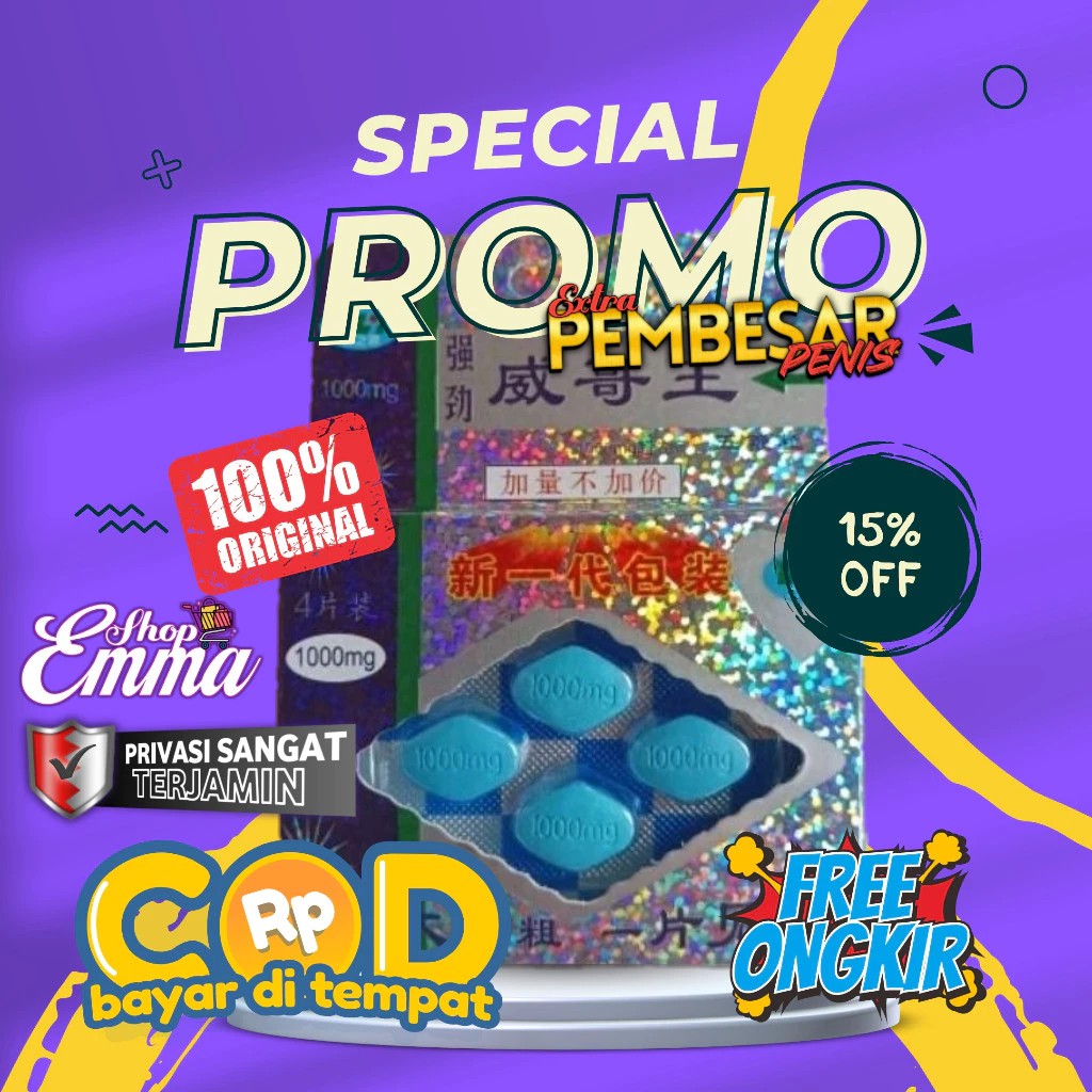 GRATIS ONKIR - OBATKU4T MULTIVITAMIN PIL BIRU OBAT PRIA pil biru china original 100%