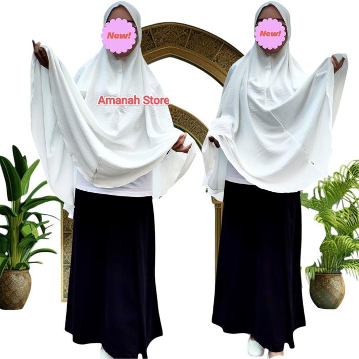 Bergo syari haji dan umroh bahan premium ukuran panjang