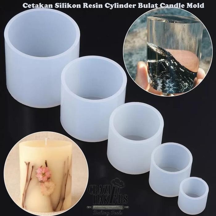 Cetakan Silikon Resin Cylinder Bulat Candle Mold