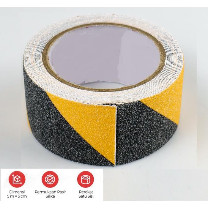 

Lakban Lantai Anti Slip Isolasi Tape Safety Walk Strong Perekat