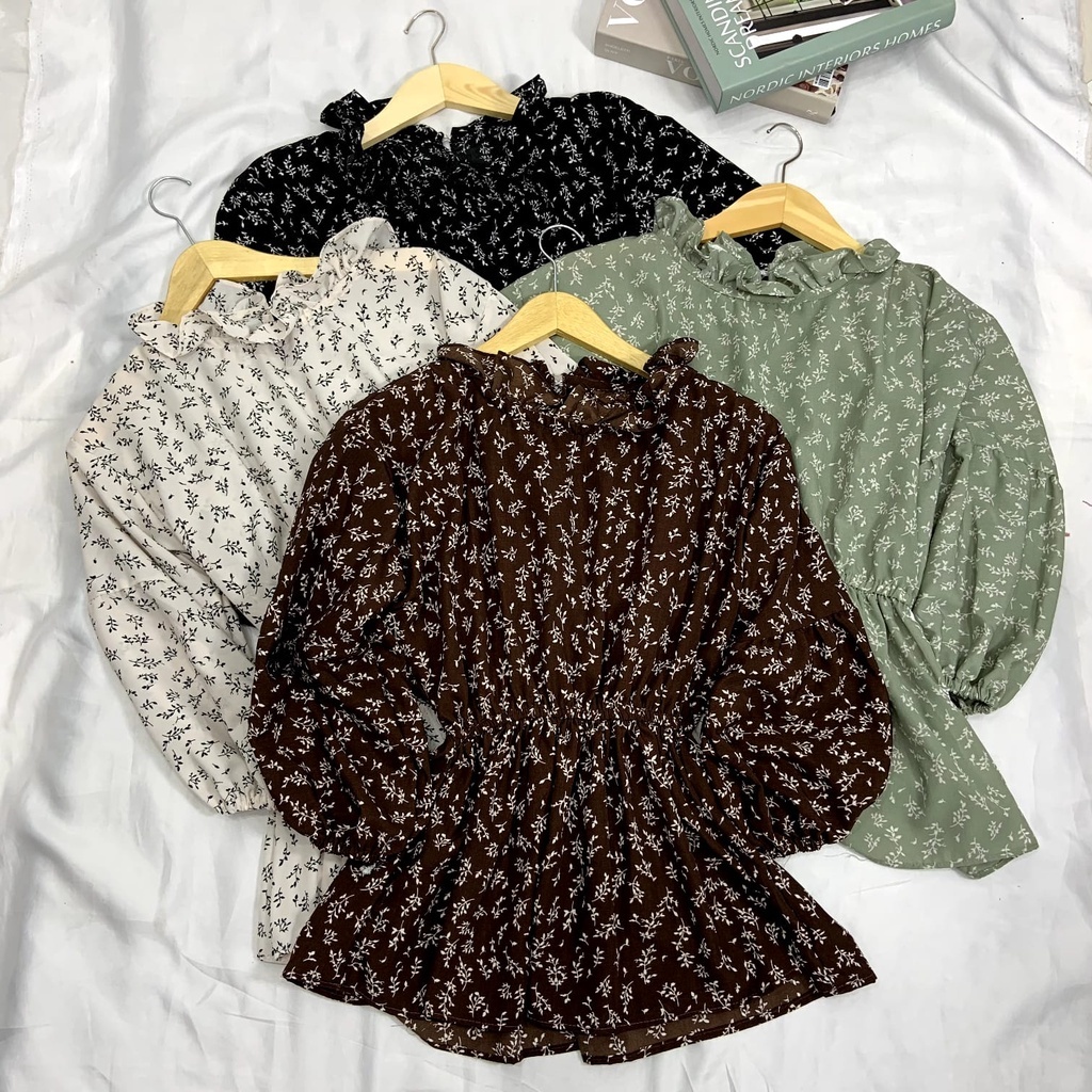 FLOWY BLOUSE / OLLA BLOUSE Motif Bunga Korean Style