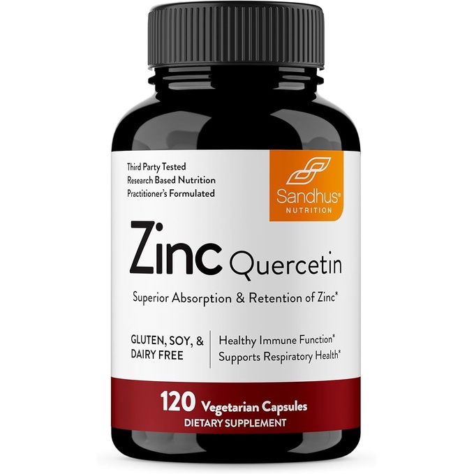 Sandhus Zinc Quercetin 120 Vegetarian Capsules
