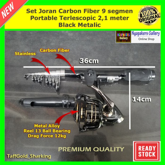 SET JORAN MINI CARBON FIBER PRO PORTABLE TELESCOPIC PREMIUM METALIC KODE 697