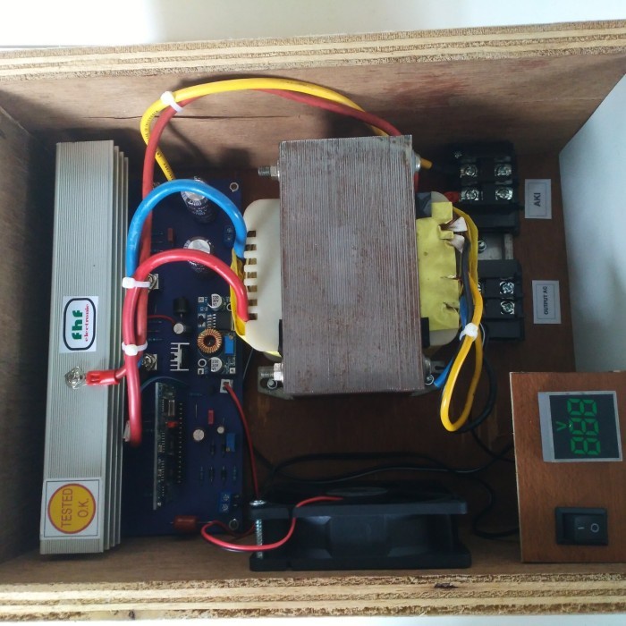 Kit inverter pure sine wave EGS002 1000watt 48V komplit packing kayu