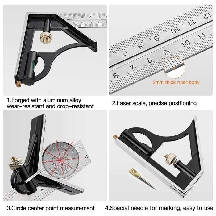 

BARANG TERLARIS JFACTORY PENGGARIS MULTIFUNGSI ADJUSTABLE ANGLE RULER SET 30 CM COD