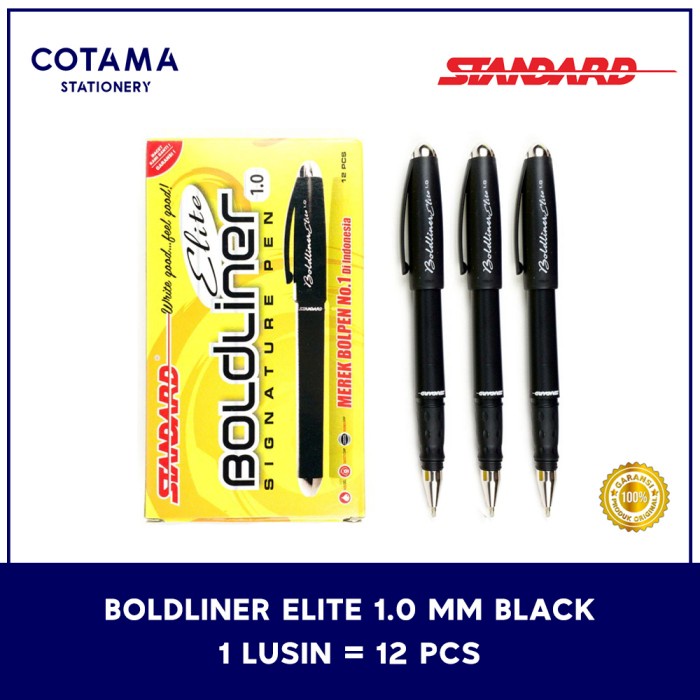 

PROMO PULPEN STANDARD BOLDLINER ELITE SIGNATURE PEN 1.0 MM - 1 LUSIN ISI 12 PCS COD