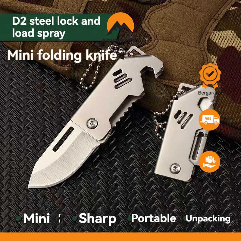 Ready JIANLING Pisau Lipat Folding Knife Stainless Steel Mini Multifungsi - D2 Ori