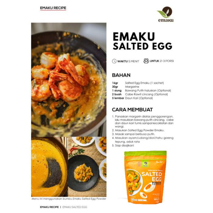 

terbaru !!! emaku salted egg powder pouch 160gr bumbu masak dapur tabur bubuk telur asin ready
