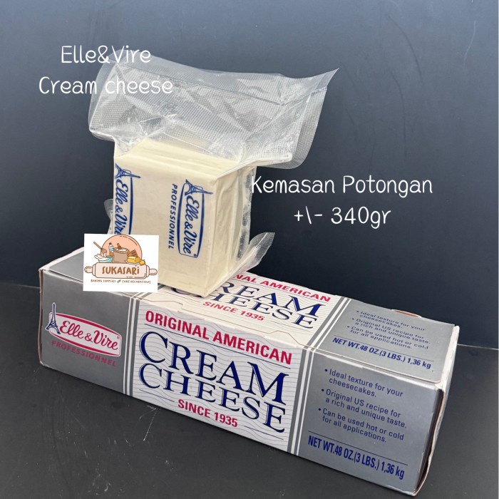 

Elle Vire Us Cream Cheese 340 Gr Potongan Elle&Vire Ev Ellevire Keju Krim
