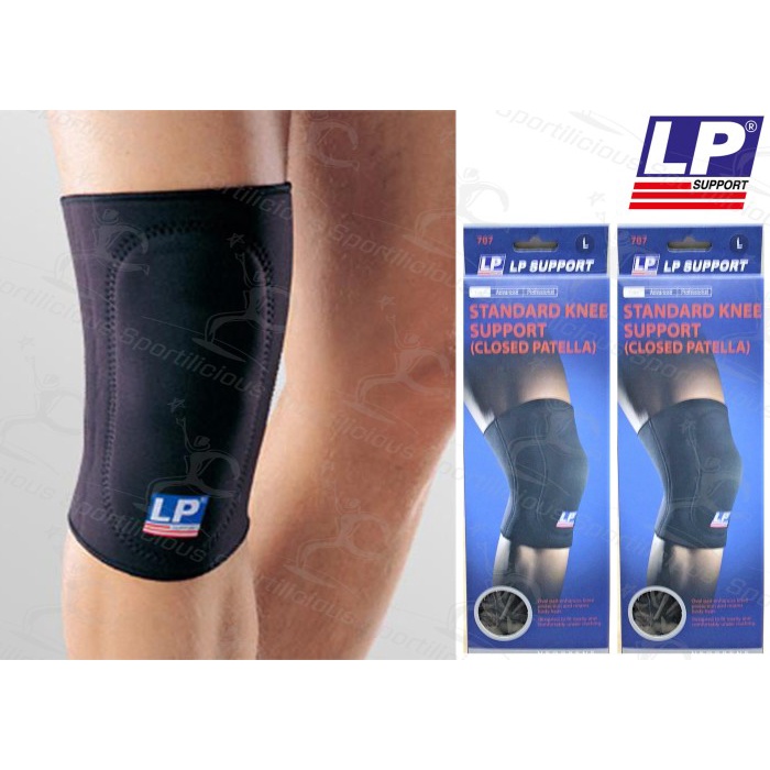 LP SUPPORT NEOPRENE STANDARD KNEE SUPPORT CLOSED PATELLA 707 707 HITAM