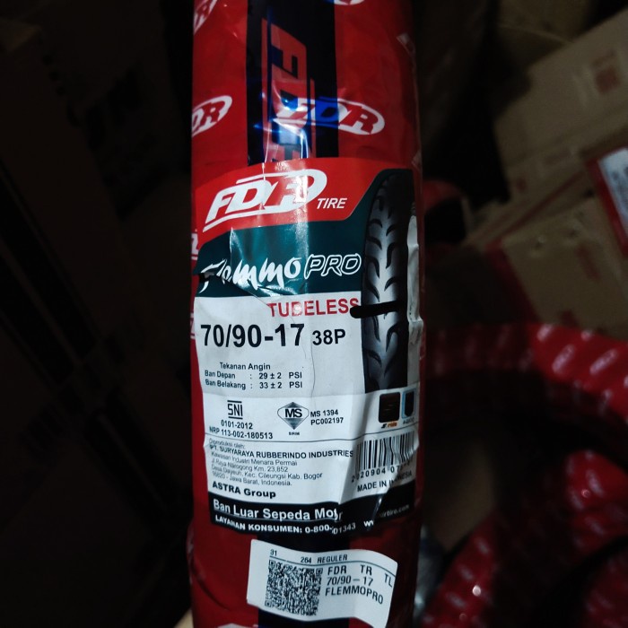 Ban Luar Depan Tubles Fdr Flemmo Pro 70 90 17 Supra X 125 Fit New Dll