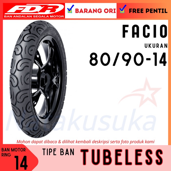 Ban Luar Fdr Facio 80/90 - 14 Tubeless (Tl)
