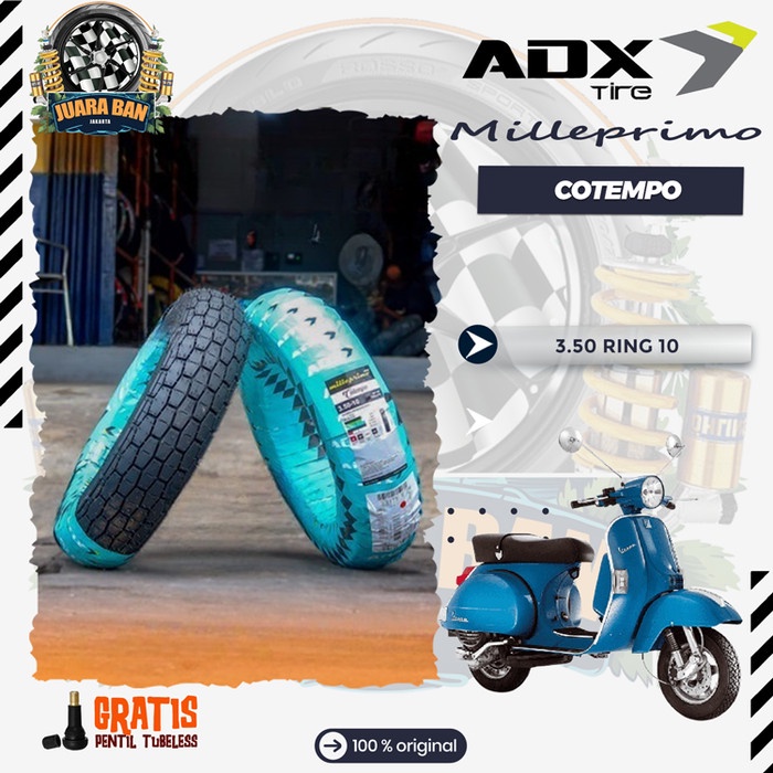 Ban Motor Vespa Ring 10 Adx Milleprimo Cotempo 3.50-10 Ban Vespa Super , Vespa Excel , Vespa Sprint