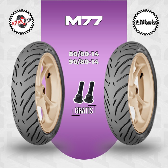 Paket Ban Tubles Motor Matic Mizzle M77 80/80 - 90/80 Ring 14