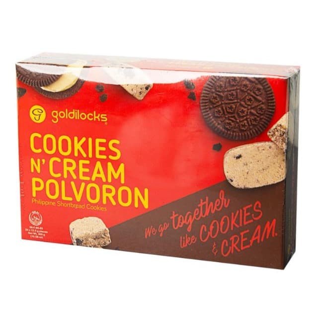 

COOKIES N CREAM POLVORON ASLI DARI GOLDILOCKS FILIPINA 300G ISI 24 KODE 541