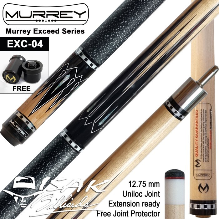 TERBARU Murrey Exceed EXC-04 Cue Uniloc Maple Extension Bumper Stick Billiard